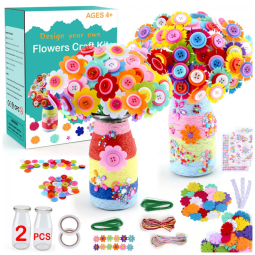 Kit Faça Você Mesmo DIY Buquê de Flores, Idade Recomendada 6 ou mais, HULASO, Vermelho