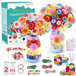 Kit Faça Você Mesmo DIY Buquê de Flores, Idade Recomendada 6 ou mais, HULASO, Vermelho
