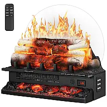 Lareira Elétrica com Controle Remoto e Chamas 3D Ajustáveis, 750W 1500W, 110v, Antarctic Star, Preta