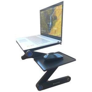 Mesa ventilável ajustável de alumínio para laptop, BEST OFFICE SOLUTIONS, Preto