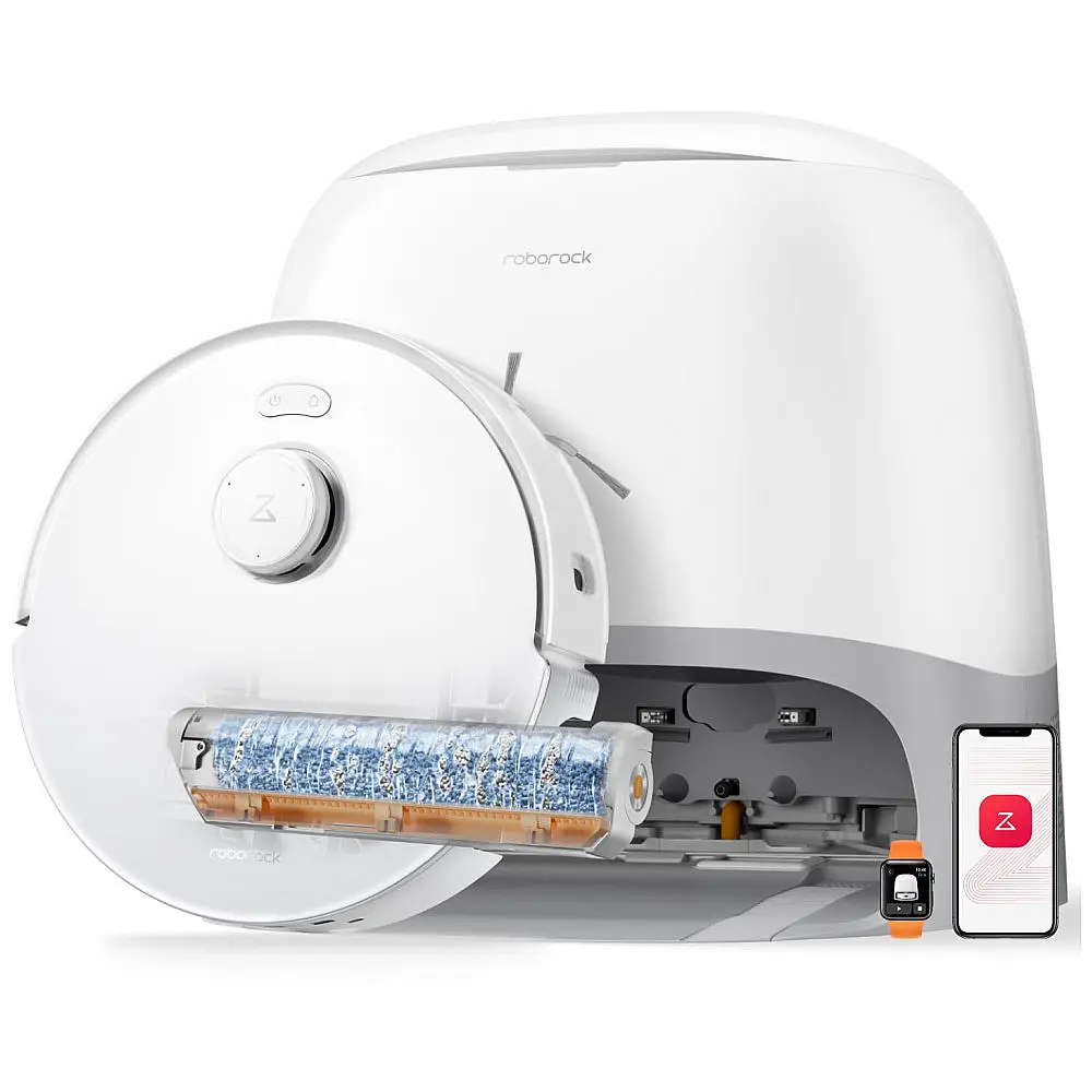 Robô Aspirador e Mop Roborock Qrevo Curv 2 Flow 20.000Pa Autolimpeza Tempo Real IA Antienroscamento