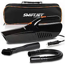 Aspirador de Pó Automotivo Portátil 12V Portátil e Recarregável com Acessóriose Estojo, SWIFTJET, Preto