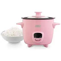 Mini Panela de Arroz Elétrica 1L com Função de Manter Aquecido, 200W, 110v, DASH DRCM200GBPK04, Rosa