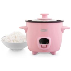 Mini Panela de Arroz Elétrica 1L com Função de Manter Aquecido, 200W, 110v, DASH DRCM200GBPK04, Rosa