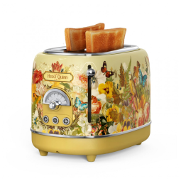 Torradeira Hazel Quinn X Eduardo Recife Floral Retro 2 Fatias 850W 6 Níveis 3 Funções Bandeja Removível Slots Largos Inox 110V