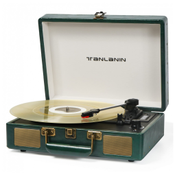 Vitrola Toca Discos Retrô Vitrola, 3 Velocidades com Bluetooth e USB, 110v, TANLANIN TE 2026GR, Verde