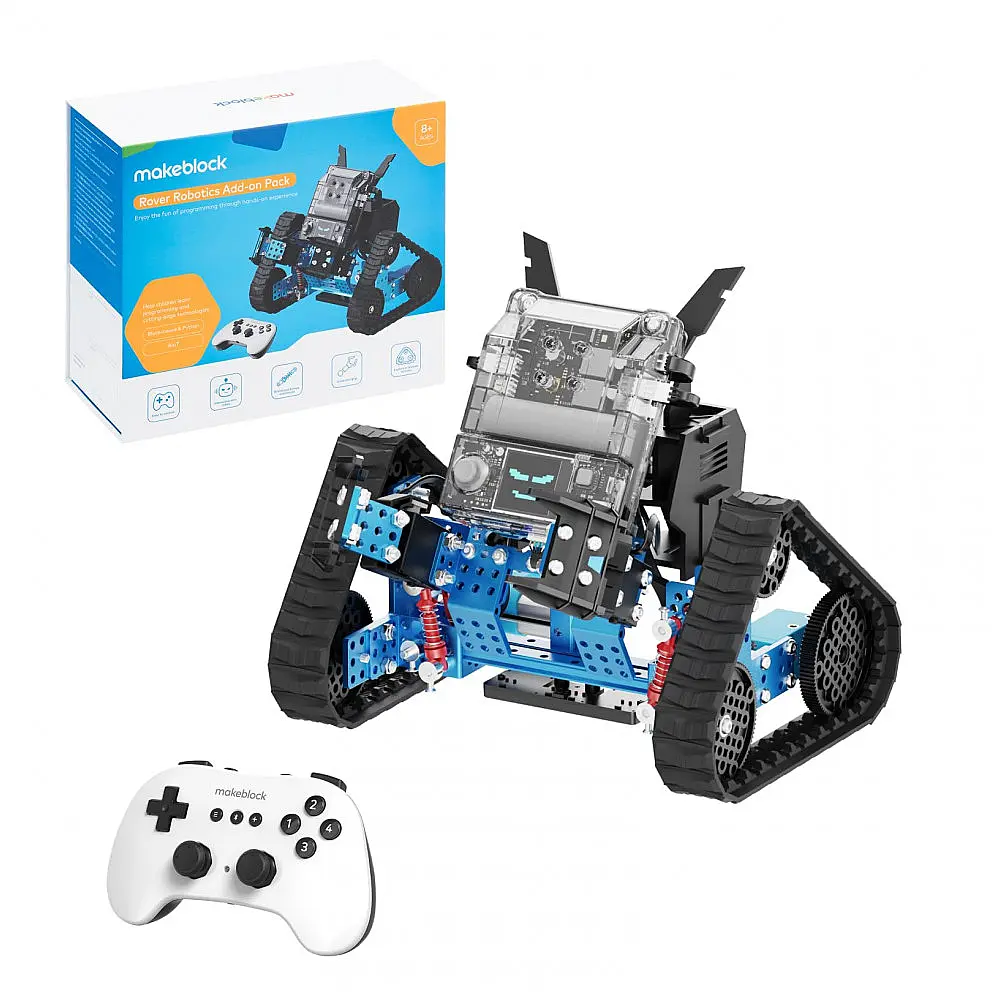 Pacote de Extensão Rover Robotics para Makeblock mBot2 (requer o robô mBot2, vendido separadamente), Esteiras, Controle Bluetooth