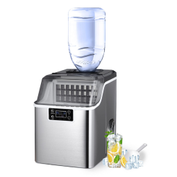 COOLOME Máquina de Gelo Automática Portátil até 20kg, 24H, 110v, COOLHOME, Prateado