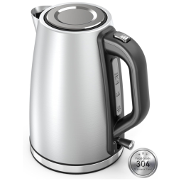 Chaleira Elétrica 1,7L Aço Inox, 1500W, Indicador Nível Água, Desligamento Automático e Proteção Fervura Seco - Paris Rhone Prata