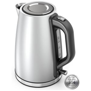 Chaleira Elétrica 1,7L em Aço Inoxidável com Indicador de Água, Desligamento Automático e Proteção Contra Fervura a Seco, 1500W