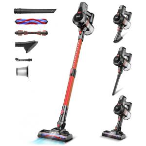 Aspirador de Pó sem Fio 6 em 1 INSE com Bateria Recarregável de Autonomia de 45 Minutos, Vermelho