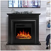 Lareira Elétrica R.W.FLAME 91x86cm 1500W Chamas LED Móvel Controle 110V