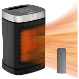 Aquecedor Elétrico JIBUFI 1500W PTC, Portátil com Rotação de 70°, Controle Remoto, Aquecimento Eficiente e Seguro para Ambientes Internos