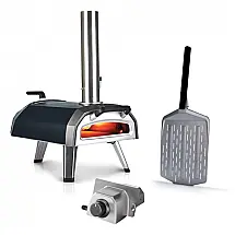 Forno de Pizza Ooni Karu 2 Multicombustível 12" Lenha, Carvão e Gás Portátil Pedra Refratária 500°C Externo + Pá de Pizza