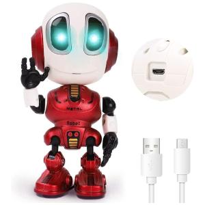 TTOUADY Robô Educativo Inteligente Eletrônico e Recarregável p, Crianças 3 Anos ou Mais, Vermelho