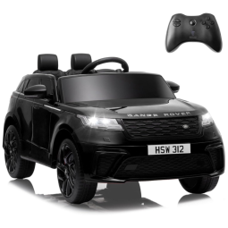 Carro Elétrico Infantil a Bateria 12V 2 Assentos com Suspensão e Luzes LED, TOBBI, Preto