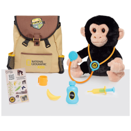 Conjunto Veterinário para Cuidados e Nutrição de Chimpanzés com Pelúcia e Sons, National Geographic