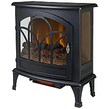 Lareira Elétrica Portátil Infravermelha com Tamanho Compacto e Ajuste de Temperatura, 110V 1500W, Muskoka, Preta