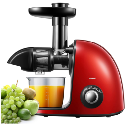 Espremedor de Frutas com 2 Modos de Velocidade, Fácil de Limpar e Motor Silencioso, 350W, HOUSNAT, Vermelho