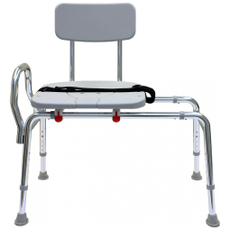 Cadeira de Banho Móvel para Idosos e Adultos, até 150 Quilos, EAGLE HEALTH SUPPLIES, Cinza