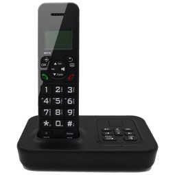 Telefone sem Fio Expansível com Secretária Eletrônica e Identificador, 1 Und, HEPESTER HP 52B, Preto