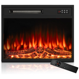 Lareira Elétrica de Embutir A44x58L cm com 5 Níveis de Brilho, 4 Opções de Cores, Temporizador, Controle Remoto e Digital, 110V 1500W