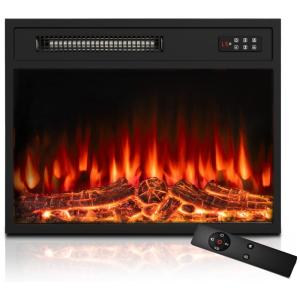 Lareira Elétrica de Embutir A44x58L cm com 5 Níveis de Brilho, 4 Opções de Cores, Temporizador, Controle Remoto e Digital, 110V 1500W