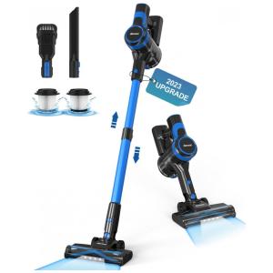 Aspirador de Pó sem Fio 6 em 1 com Sucção Poderosa e Bateria Recarregável, 110V 200W DEVOAC, Azul Vibrante