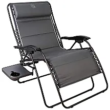Cadeira Reclinável Ajustável Gravidade com Apoio de Cabeça, TIMBER RIDGE Zero Gravity, Cinza