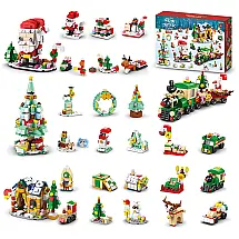 Kit de Construção 6 em 1 Itens de Natal, URMOMENT, Vermelho