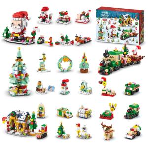 Kit de Construção 6 em 1 Itens de Natal, URMOMENT, Vermelho