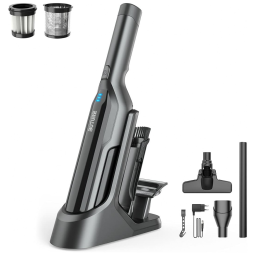 Aspirador de Pó Automotivo Portátil e Recarregável 2000mAh, Potente 17000PA, 170W, BUTURE, Cinza