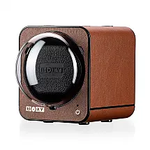 Caixa, Estojo Rotativo Automático para Relógios, 1 Lugar, ABEST BOXY Fancy Brick, Marrom