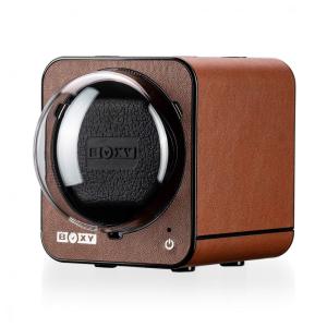Caixa, Estojo Rotativo Automático para Relógios, 1 Lugar, ABEST BOXY Fancy Brick, Marrom
