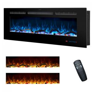 Lareira Elétrica 121,92 Centímetros, Embutida na Parede, Controle Remoto, 13 Cores de Chamas, Timer 9 Horas,Rodalflame.