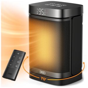 Aquecedor Elétrico Portátil Dreo Preto 1500W Oscilação 70° Termostato Digital 5 Modos 110V DR-HSH004