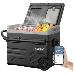 Cooler Elétrico Automotivo Portátil 45 Litros com Controle por APP, EUHOMY, Preto