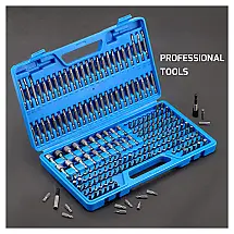 Kit de Brocas Aço S2 214 Peças com Estojo, YESKING BT214 201, Azul