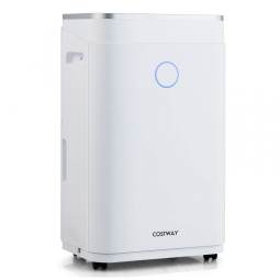 Desumidificador para Grandes Ambientes 6.4L até 370 m2 com Controle Inteligente, 110V, COSTWAY, Branco