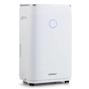 Desumidificador para Grandes Ambientes 6.4L até 370 m2 com Controle Inteligente, 110V, COSTWAY, Branco