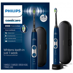 ProtectiveClean Escova de Dentes Elétrica, recarregável, 1 unidade, azul, Marinho, PHILIPS SONICARE HX6871, 49, Azul Marinho