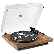 Vitrola Toca Discos AT 3600L 2 Velocidades, com Pré Amplificador Phono Integrado, sem fio, 45 RPM, 110v, ANGELS HORN, Marrom