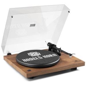 Vitrola Toca Discos AT 3600L 2 Velocidades, com Pré Amplificador Phono Integrado, sem fio, 45 RPM, 110v, ANGELS HORN, Marrom