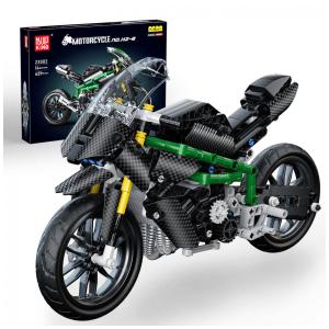 Kit de Construção Moto Kawasaki Ninja H2R com 639 Peças para Crianças Acima de 8 Anos, Mold King, Preta