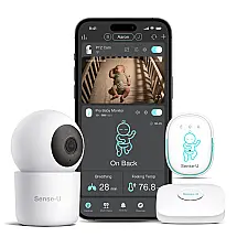 Babá Eletrônica Inteligente com Sensor de Movimento Abdominal, Capotagem, Altas e Baixas Temperaturas, Sense U, Branca