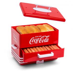 Máquina de Hot Dog Nostalgia Coca Cola até 24 Salsichas por Vez, Aço Inoxidável 110V