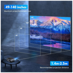 Projetor nativo 1080P Bluetooth WiFi cinza