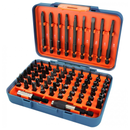 Conjunto de Bits 71 Peças com Phillips, Fenda, Torx, Chave Inglesa e Estojo, KORR KIBPP022, Cinza