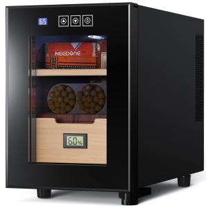 Umidor Elétrico para Charutos 100 Unidades com Prateleiras, Higrômetro e Luz Led, 110 Volts, NEEDONE, Preto