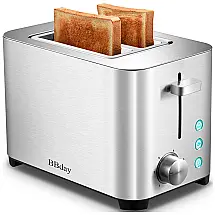 BBday Torradeira de 2 Fatias com 6 Níveis Tostagem, 850W, 110V, Prata